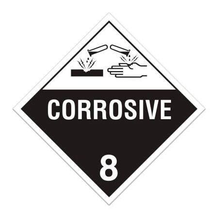 Top Tape And Label INCOM TA800SS Class 8 Corrosive Rigid Plastic Placard TA800SS